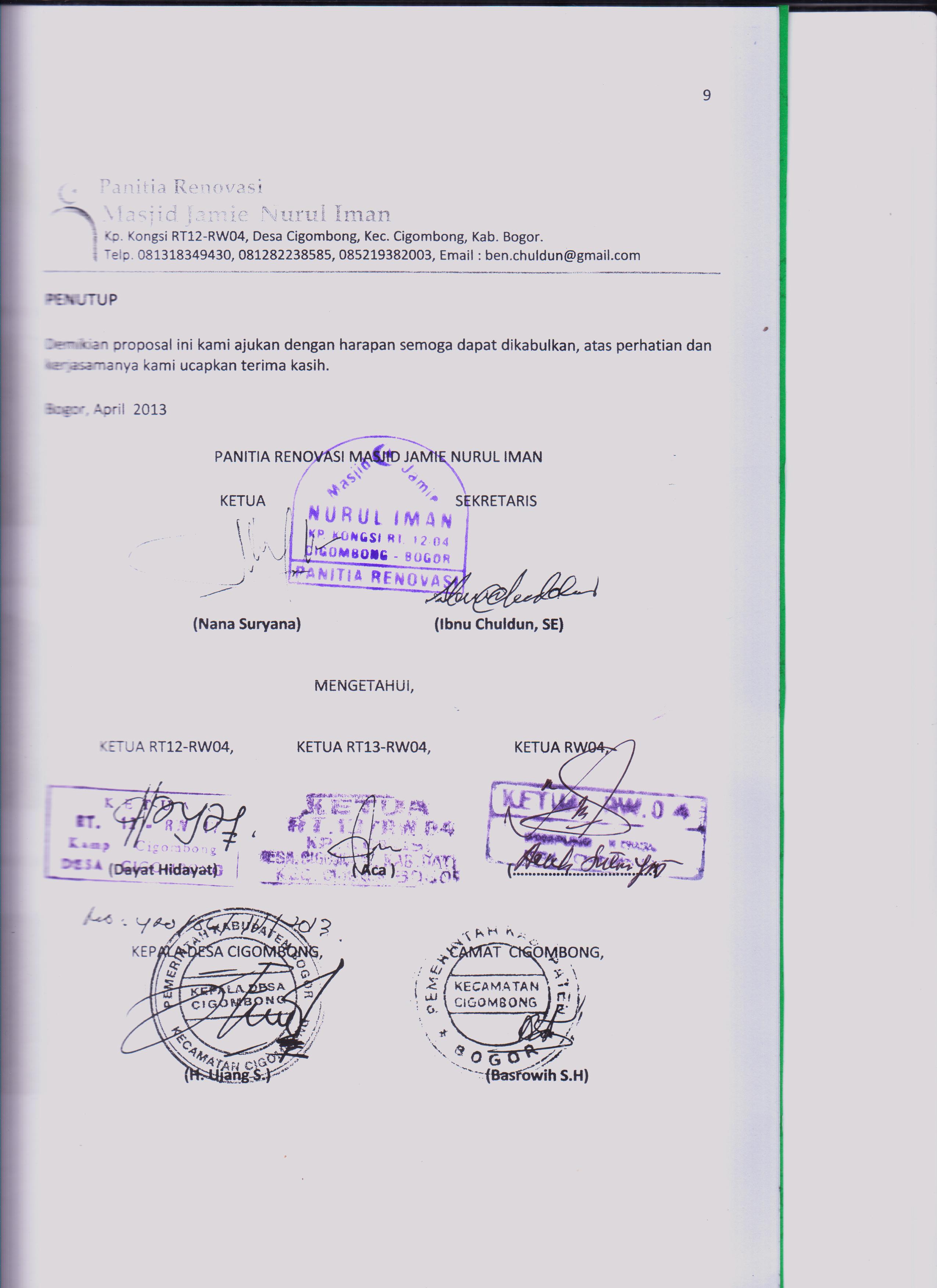 Detail Surat Pengesahan Proposal Nomer 45