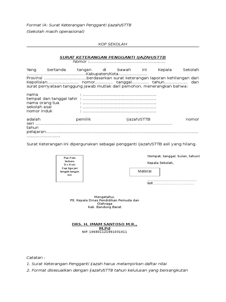 Detail Surat Pengganti Ijazah Nomer 10