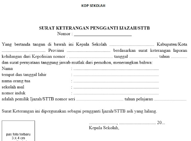 Detail Surat Pengganti Ijazah Nomer 15