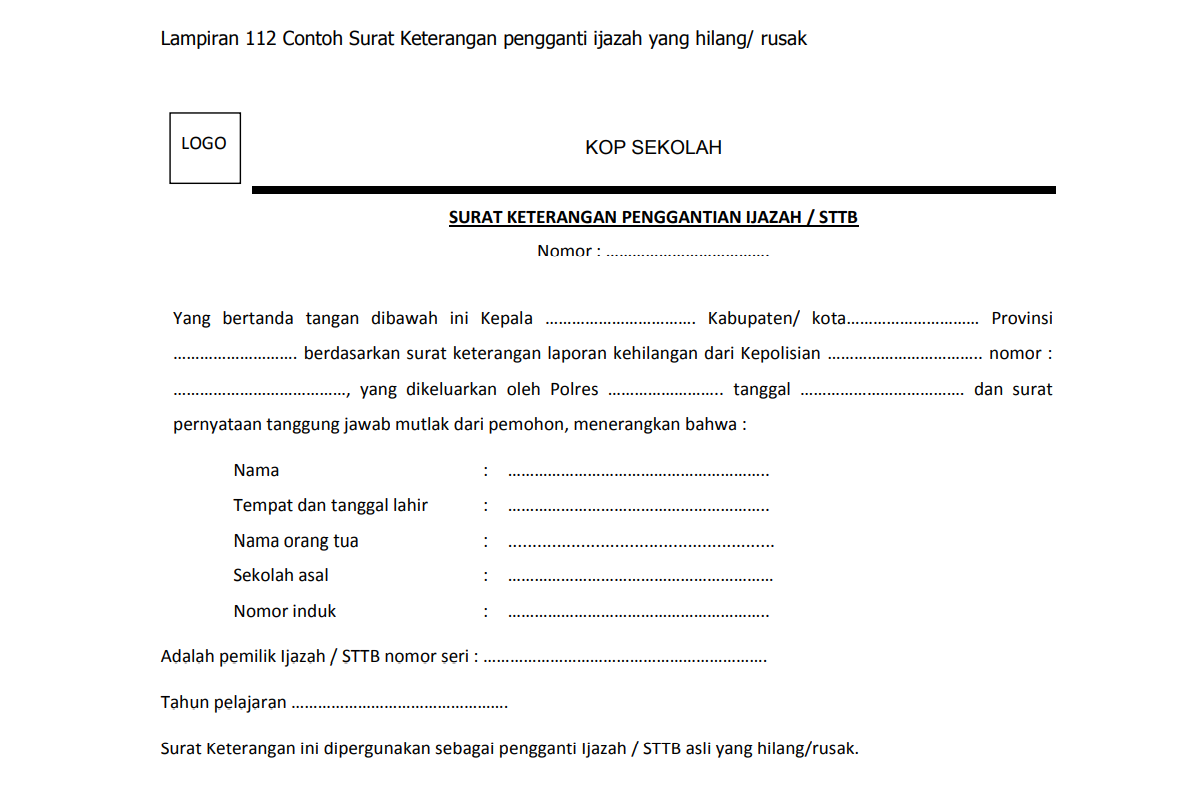 Detail Surat Pengganti Ijazah Nomer 31