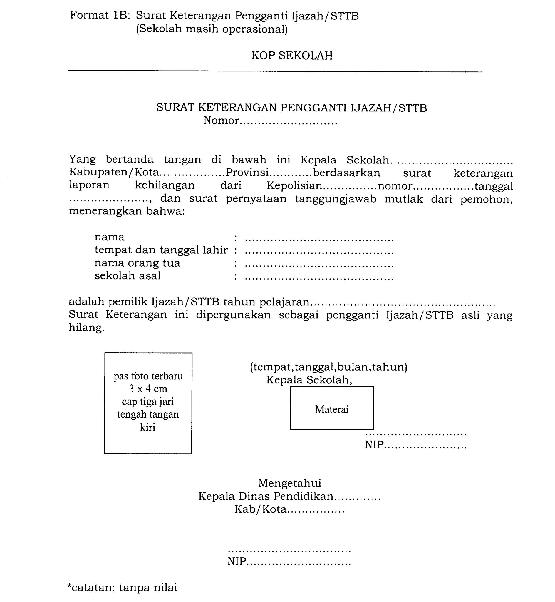 Detail Surat Pengganti Ijazah Nomer 6