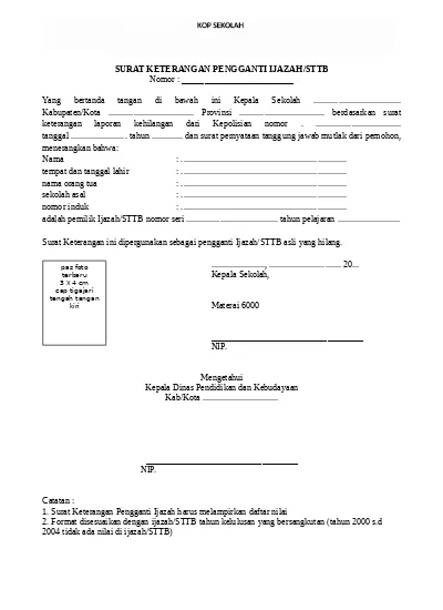 Detail Surat Pengganti Ijazah Nomer 8