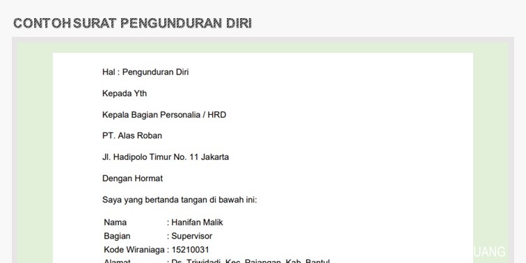 Detail Surat Pengunduran Diri Contoh Nomer 22