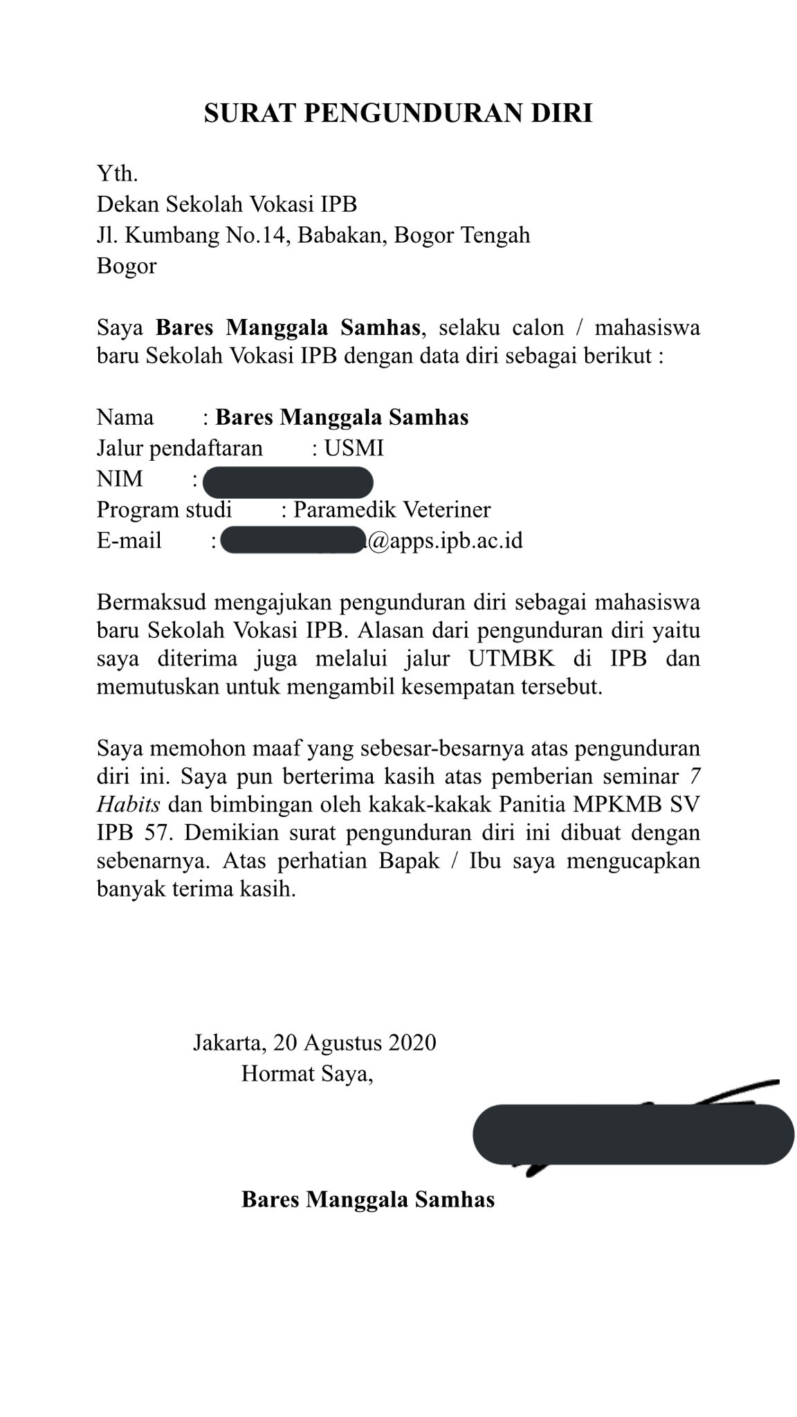 Detail Surat Pengunduran Diri Dari Sekolah Nomer 49