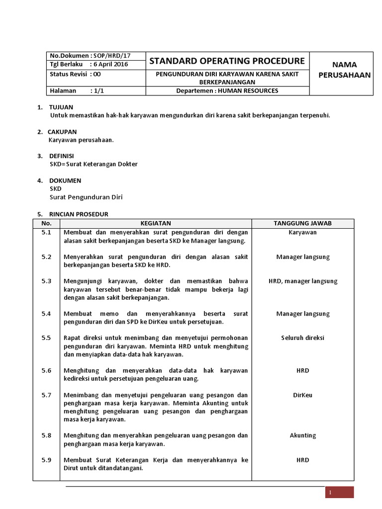 Detail Surat Pengunduran Diri Karena Sakit Nomer 46