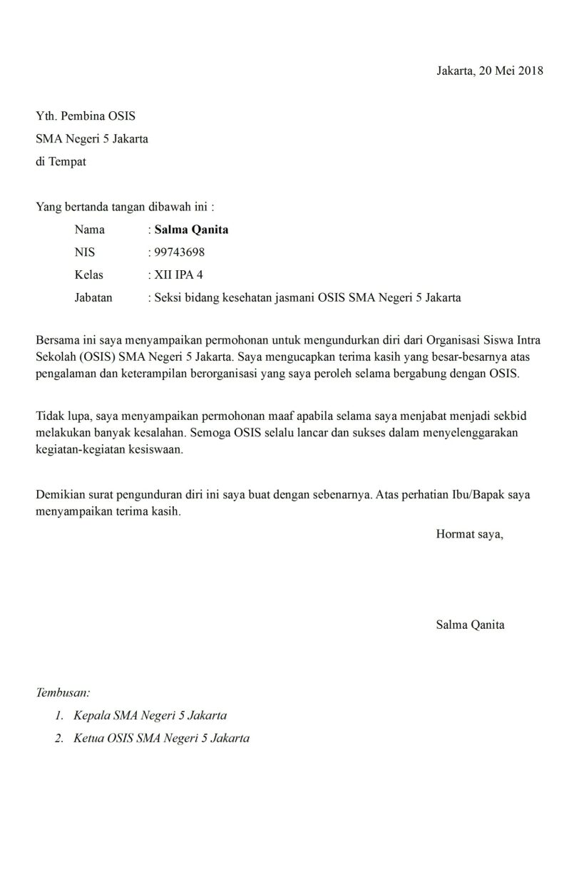 Detail Surat Pengunduran Diri Microsoft Word Nomer 21