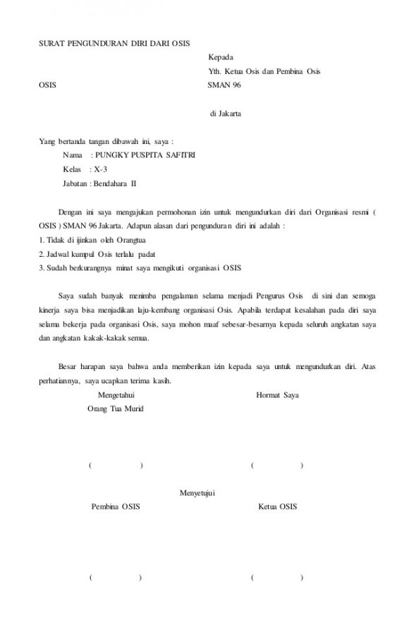 Detail Surat Pengunduran Diri Osis Nomer 19