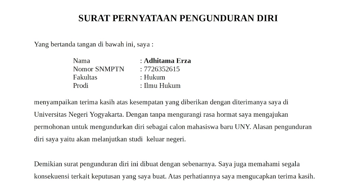 Detail Surat Pengunduran Diri Perangkat Desa Nomer 34