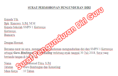 Detail Surat Pengunduran Diri Sebagai Guru Nomer 35