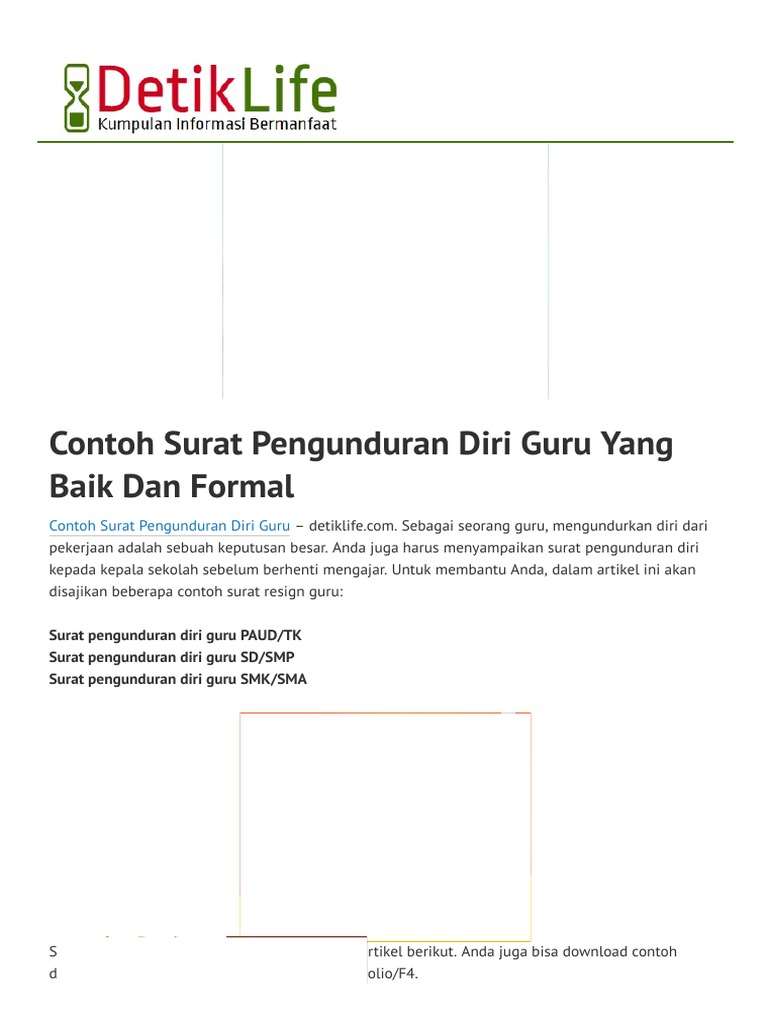 Detail Surat Pengunduran Diri Sebagai Guru Nomer 53