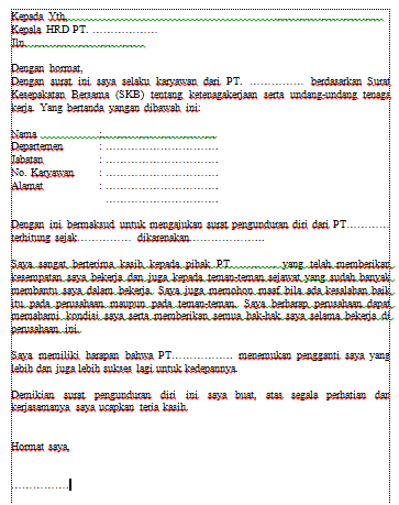 Detail Surat Pengunduran Diri Yang Baik Dan Benar Nomer 32