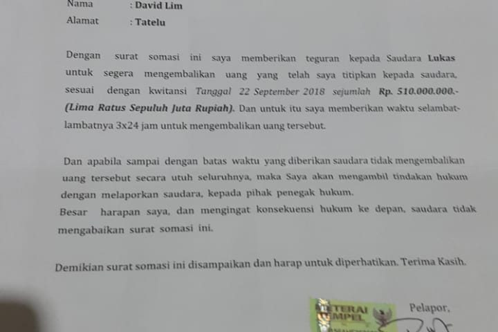 Detail Surat Penitipan Uang Nomer 22