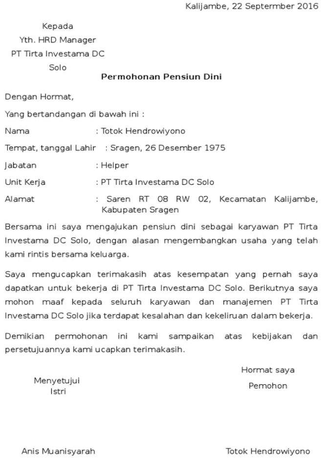 Detail Surat Pensiun Dini Nomer 7