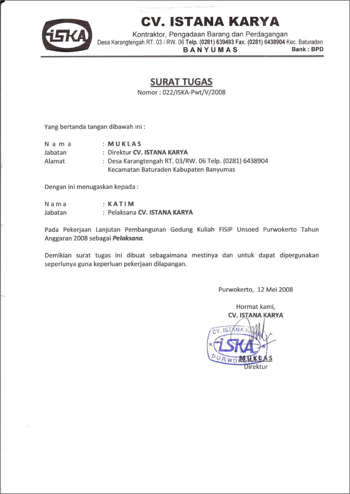 Detail Surat Penunjukan Kerja Nomer 39