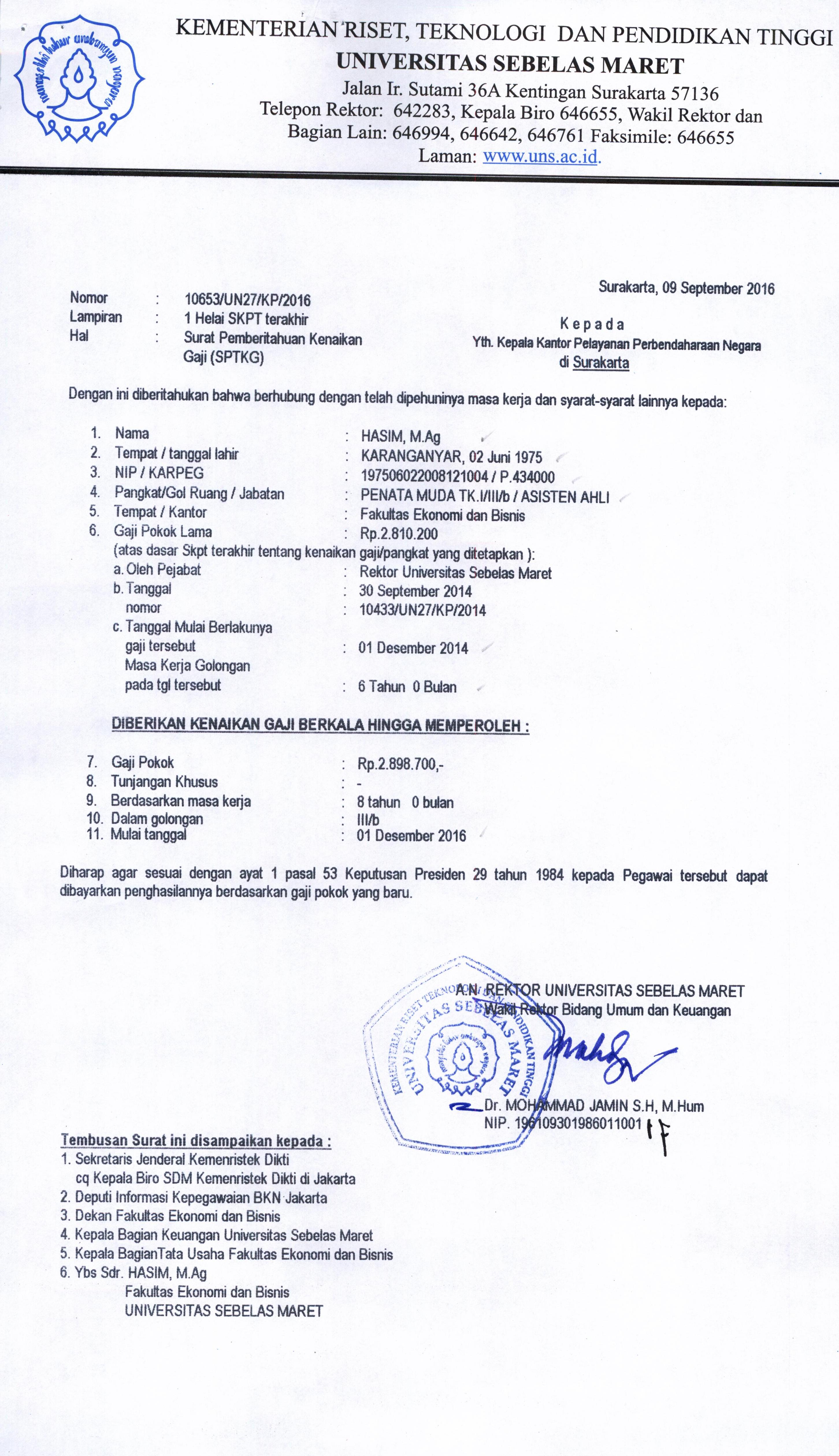 Detail Surat Penyesuaian Gaji Nomer 30