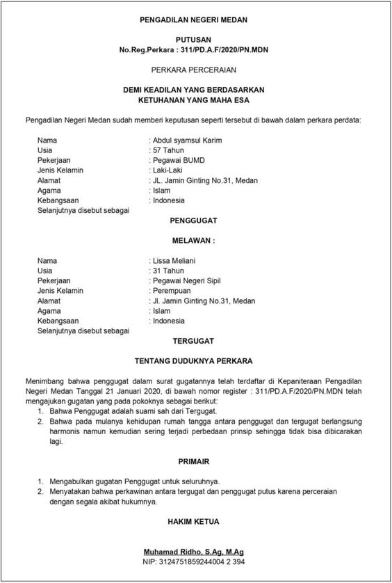 Detail Surat Perceraian Yang Sah Nomer 28