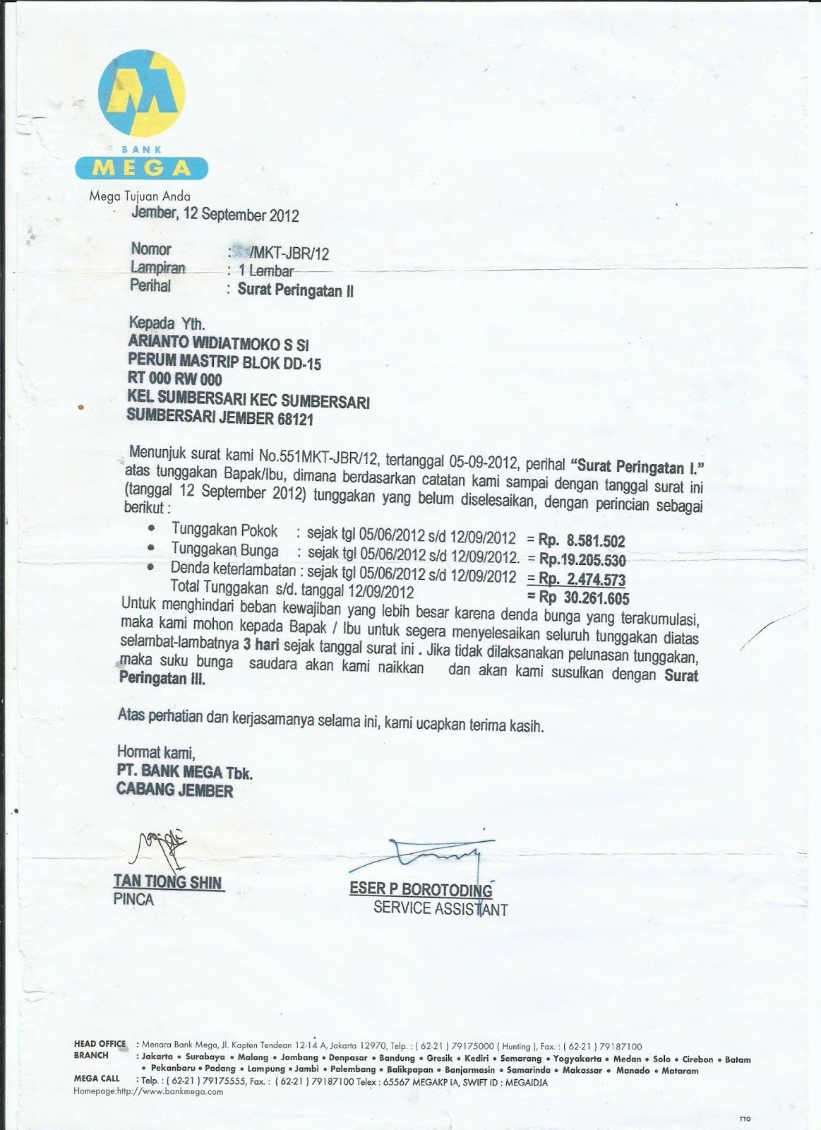 Detail Surat Peringatan Bank Bri Nomer 3