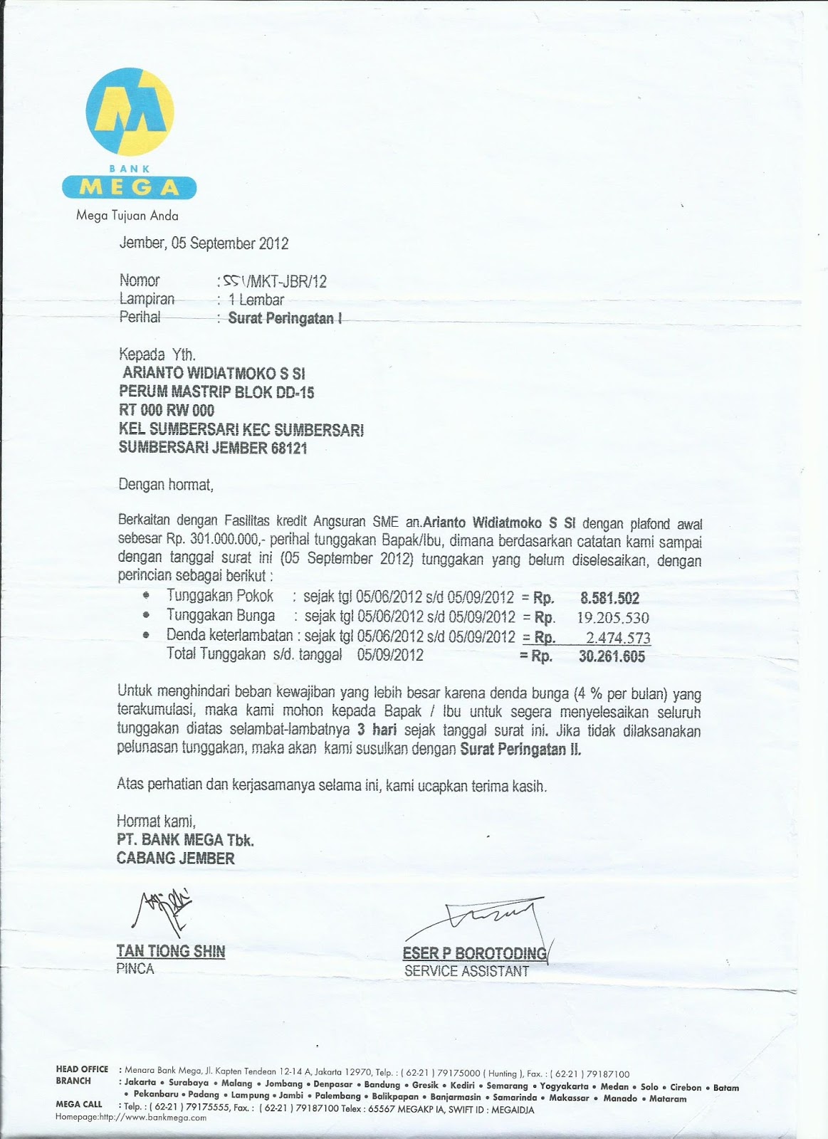 Detail Surat Peringatan Bank Bri Nomer 7