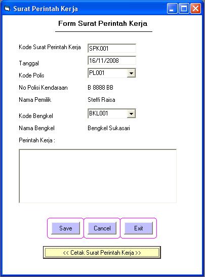 Detail Surat Perintah Kerja Bengkel Mobil Nomer 31