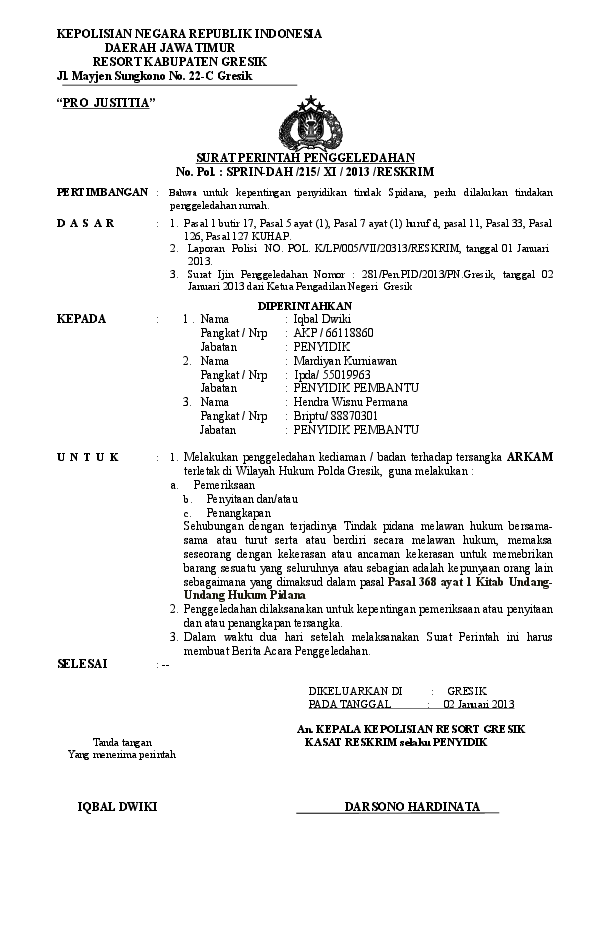 Detail Surat Perintah Penyitaan Nomer 6