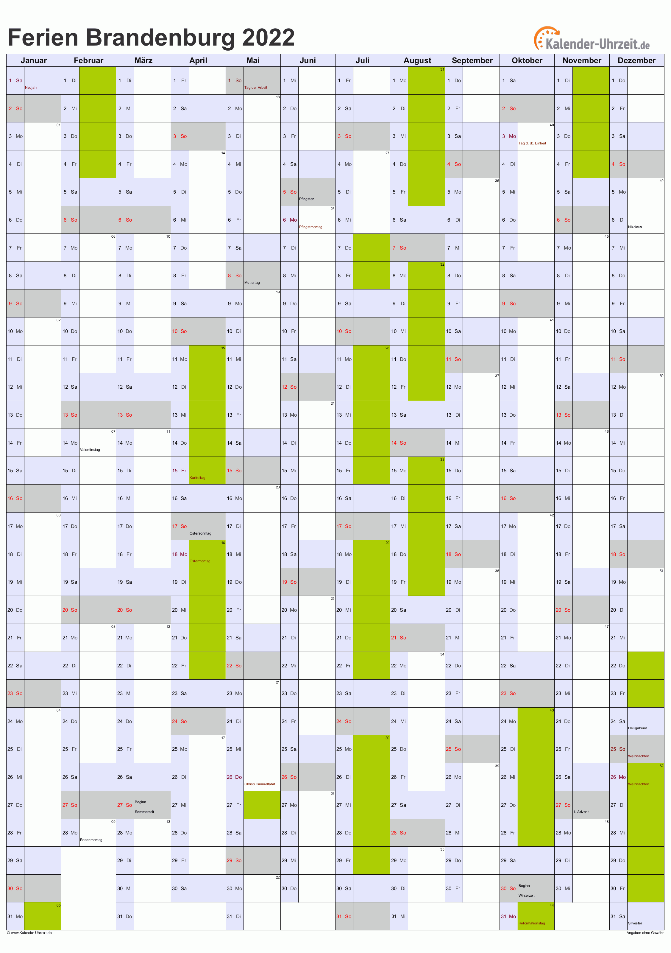 Detail Jahreskalender 2022 Zum Ausdrucken Nomer 5