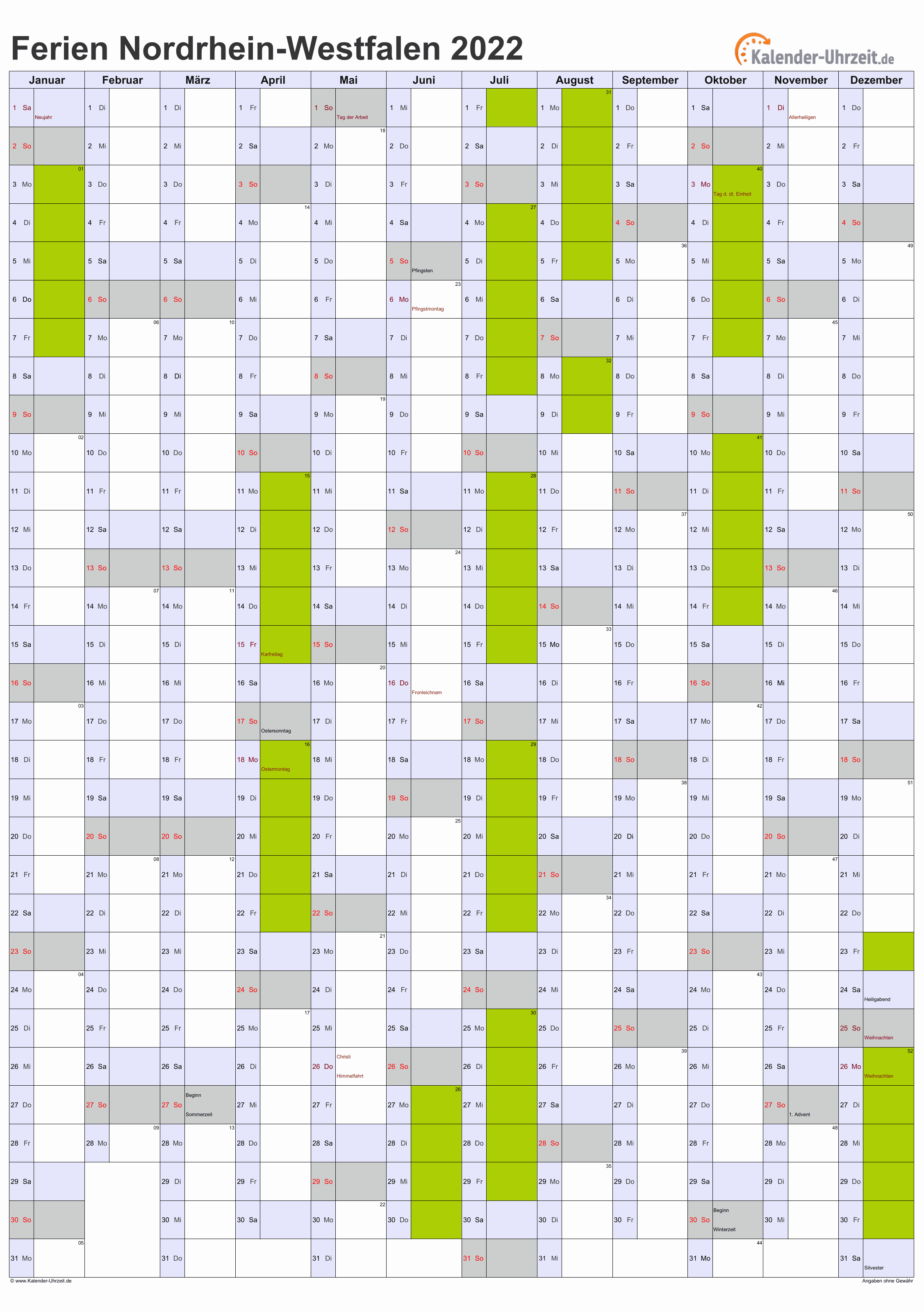 Download Jahreskalender 2022 Zum Ausdrucken Nomer 6