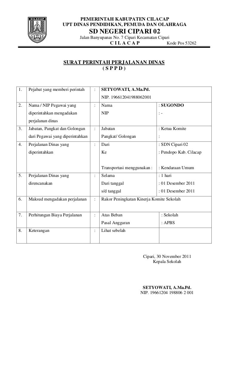 Detail Surat Perintah Perjalanan Dinas Nomer 4