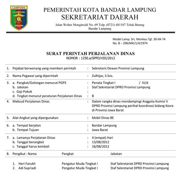 Detail Surat Perintah Perjalanan Dinas Nomer 31