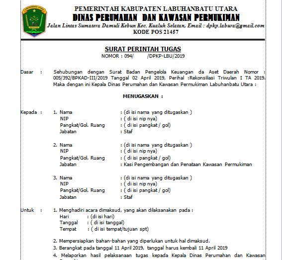 Detail Surat Perintah Perjalanan Dinas Nomer 39