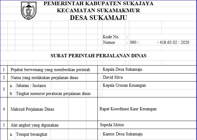 Detail Surat Perintah Perjalanan Dinas Nomer 51