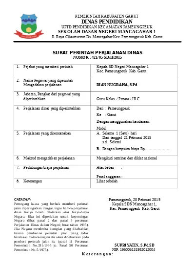 Detail Surat Perintah Perjalanan Dinas Nomer 8