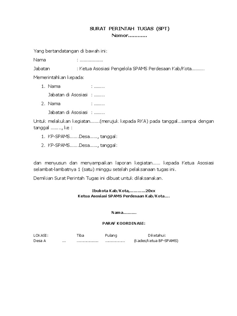 Detail Surat Perintah Tugas Nomer 22