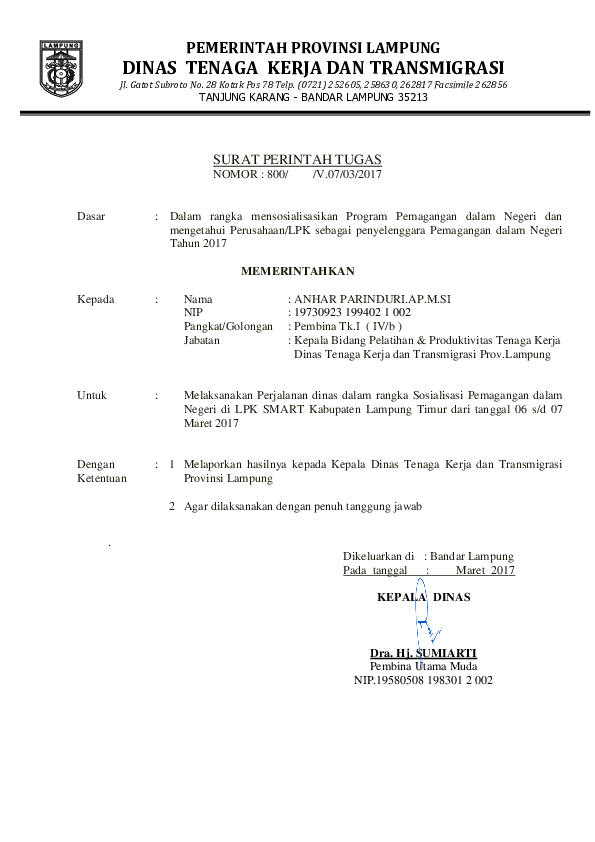 Detail Surat Perintah Tugas Nomer 40