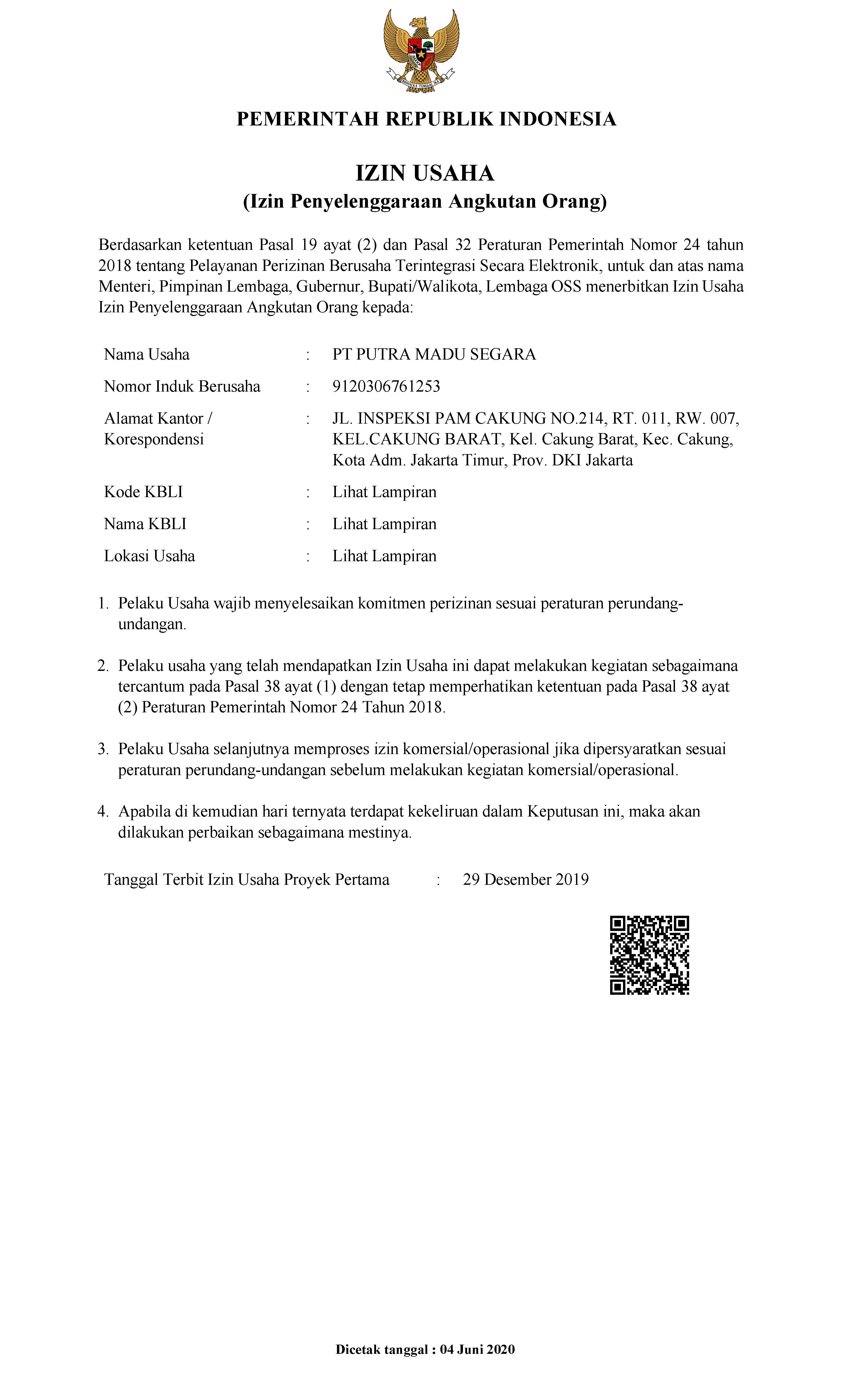 Detail Surat Perizinan Usaha Nomer 5