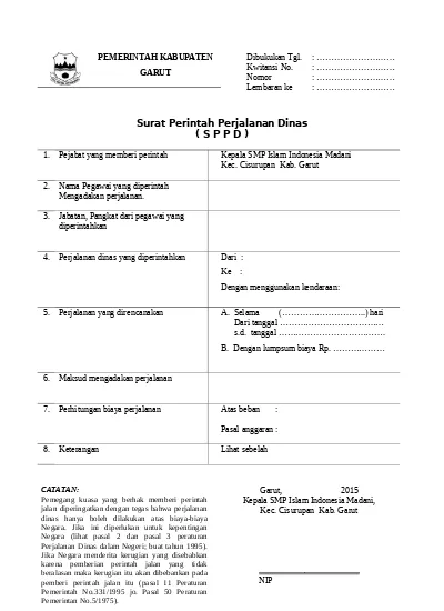 Detail Surat Perjalanan Dinas Nomer 42