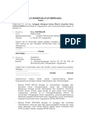 Detail Surat Perjanjian Bersama Nomer 7