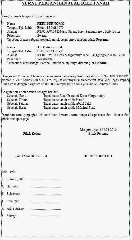 Detail Surat Perjanjian Broker Tanah Nomer 36