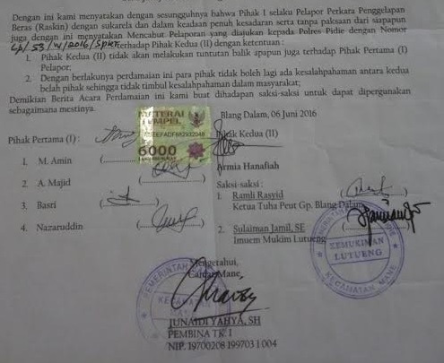 Detail Surat Perjanjian Damai Nomer 12