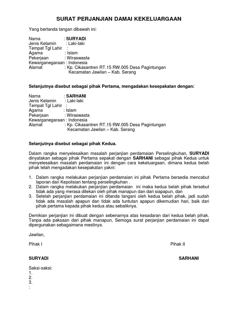 Detail Surat Perjanjian Damai Doc Nomer 3