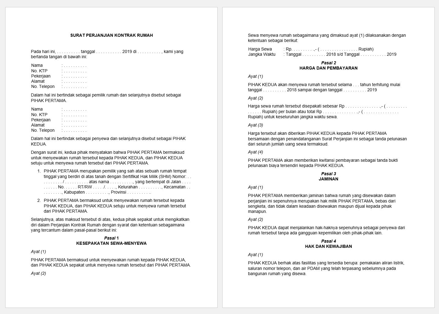 Detail Surat Perjanjian Doc Nomer 34