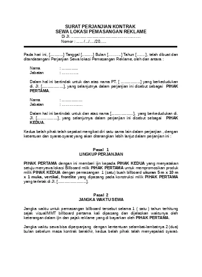 Detail Surat Perjanjian Doc Nomer 47