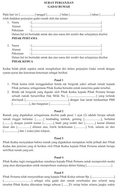 Detail Surat Perjanjian Gadai Nomer 34