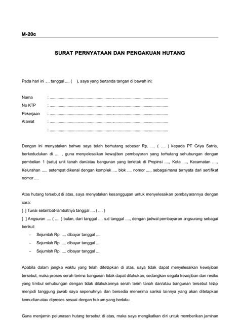 Detail Surat Perjanjian Hutang Dengan Jaminan Nomer 32