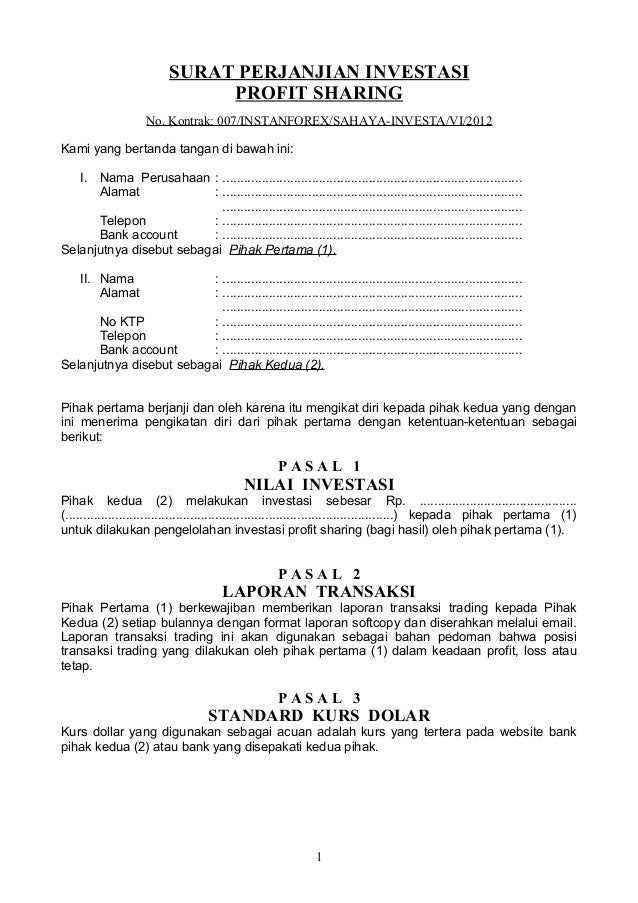 Surat Perjanjian Investasi - KibrisPDR