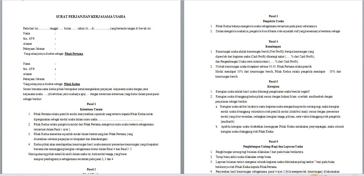 Detail Surat Perjanjian Investasi Nomer 14