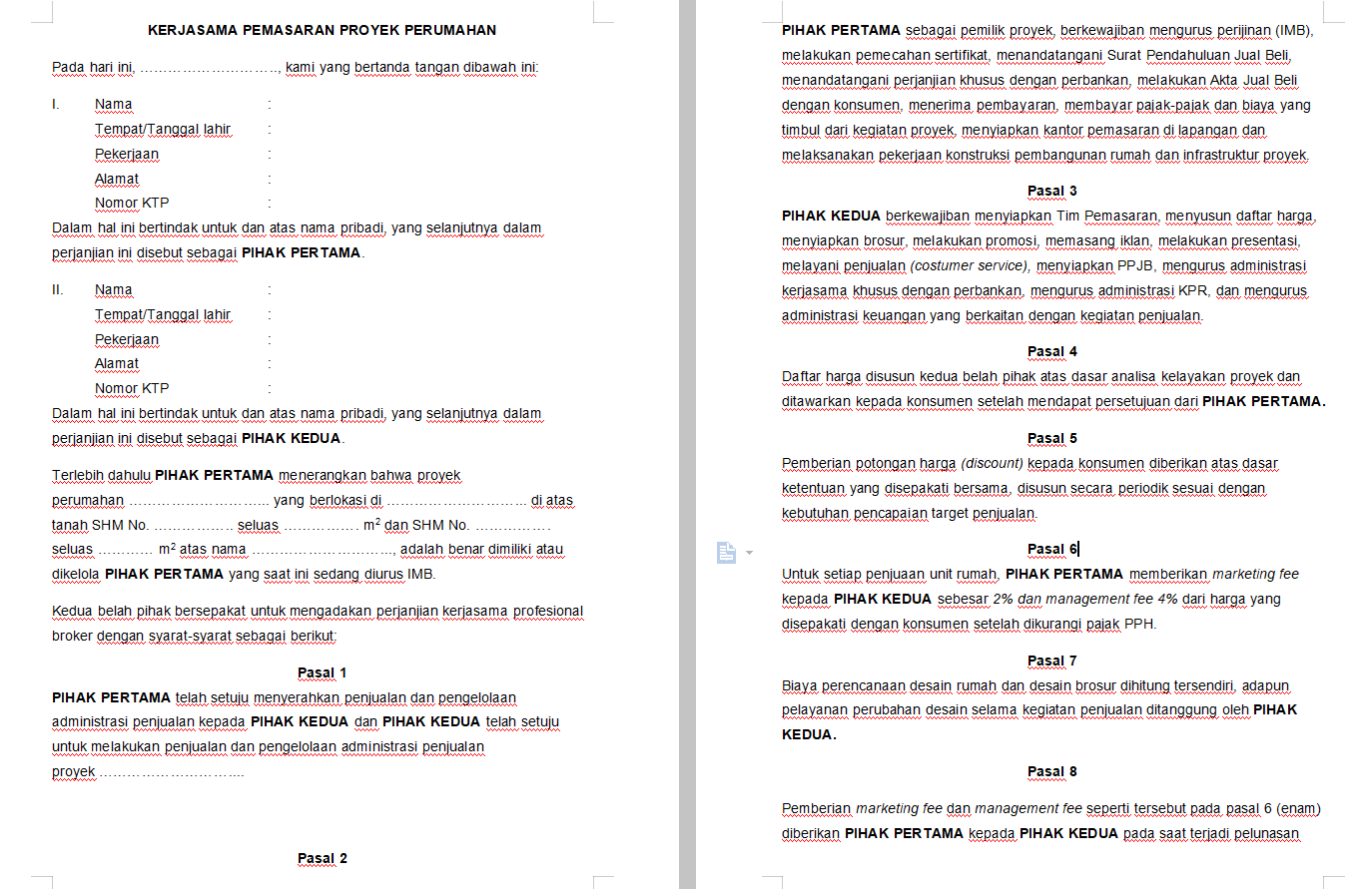 Detail Surat Perjanjian Kerjasama Proyek Nomer 33