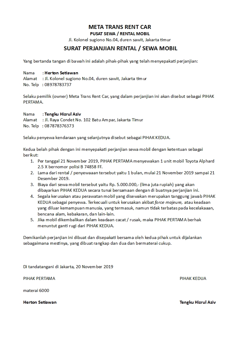 Detail Surat Perjanjian Komitmen Fee Mediator Nomer 35