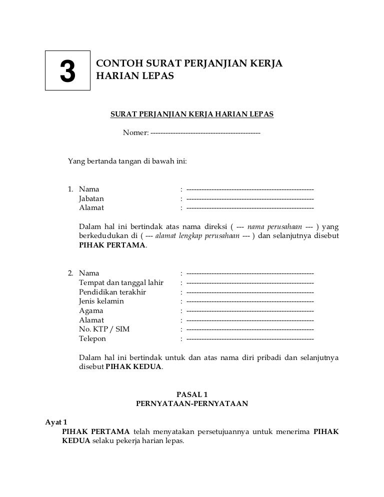 Detail Surat Perjanjian Kontrak Nomer 31