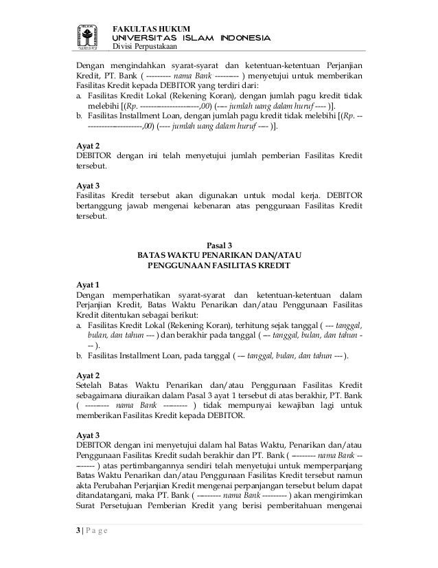 Detail Surat Perjanjian Kredit Mobil Nomer 32