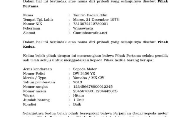 Detail Surat Perjanjian Kredit Mobil Nomer 45